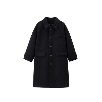 WASSUPUOSNE毛呢大衣男中长款