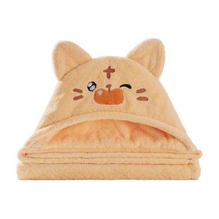 欧孕儿童浴巾可穿式男女孩斗篷加厚秋冬抗菌浴袍婴儿宝宝带帽四季