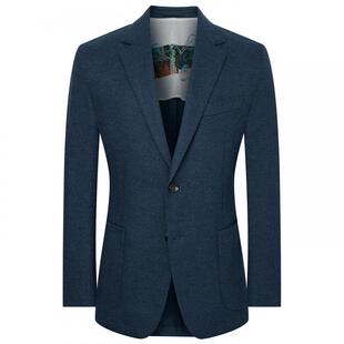 报喜鸟秋季新款男士商务休闲运动西服上衣纯色质感便西单西外套男