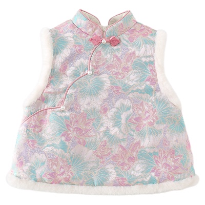 儿童新中式国风加厚马甲旗袍裙