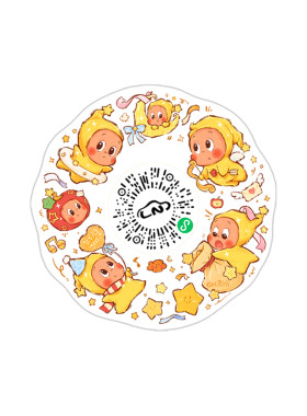 卡通二维码挪车贴可爱临时停车号码牌静电吸附挪车贴纸星星人创意