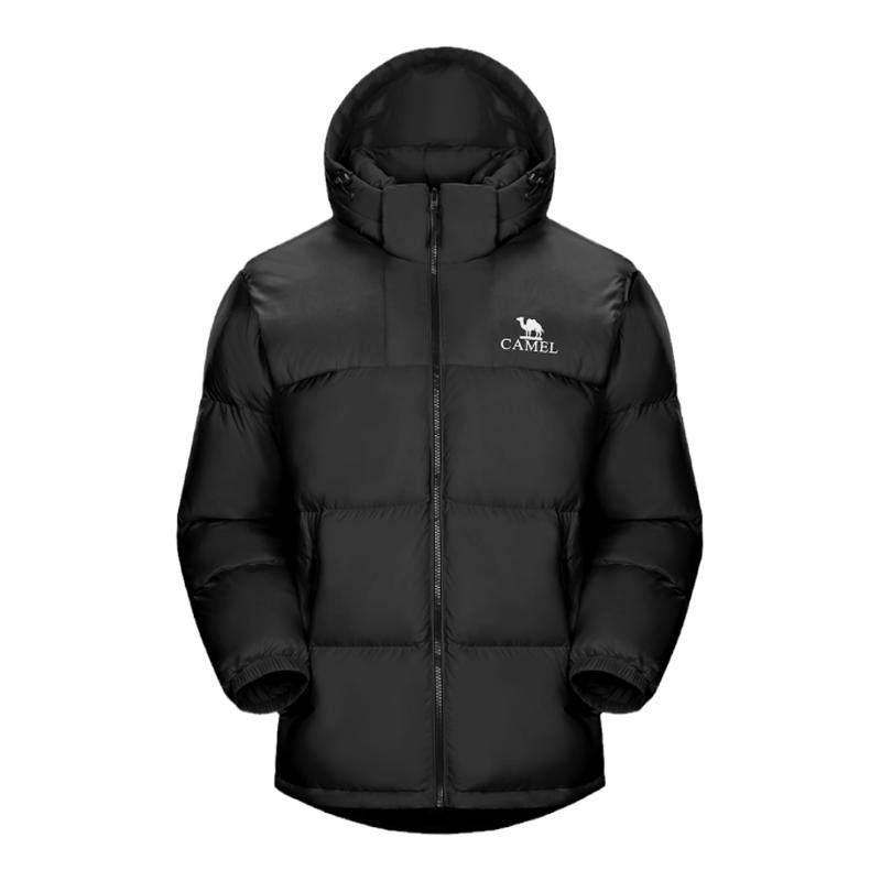 骆驼新款羽绒滑雪服男女短款秋冬拆卸连帽加厚防泼水面包服外套