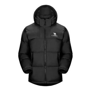 骆驼新款羽绒滑雪服男女短款秋冬拆卸连帽加厚防泼水面包服外套