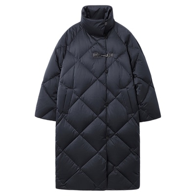 OVV2025秋冬新款经典立领精致菱格保暖长款羽绒服GWRAJ45106A