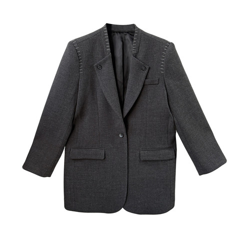 高级感重工大码西装女年会礼服200斤胖mm宽松显瘦休闲西服外套