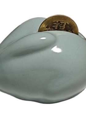 汝山明汝瓷摆件中式茶室开片冰裂