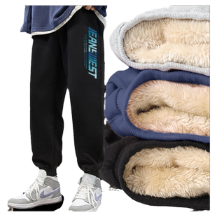 真维斯童装男童加绒裤子冬季羊羔绒保暖裤儿童秋冬款大童加厚棉裤