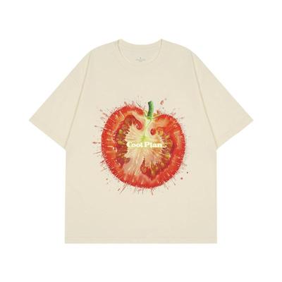 【番茄炸了】美式复古高街小众创意印花宽松短袖T恤 男女同款