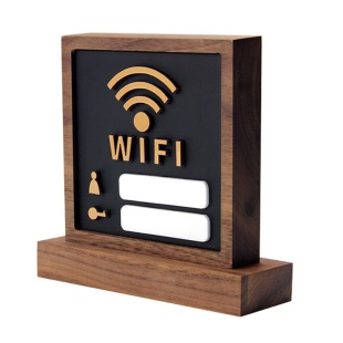 提示牌立式wifi桌面wi-fi手写无线创意密码立牌diy自制小木牌桌上请勿吸烟桌牌订做木制立体桌面实木标识标牌