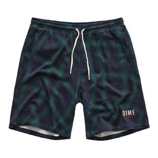 现货 DIME PLAID SHORTS 异形波浪格纹针织棉休闲徽标沙滩裤短裤