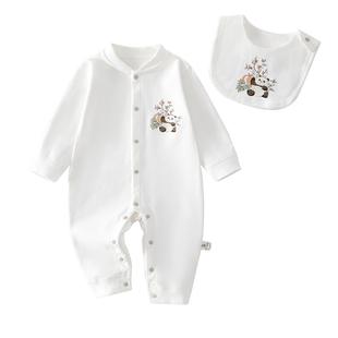 婴儿衣服秋季纯棉连体衣婴幼儿宝宝贴身a类6四季款打底冬装女宝男