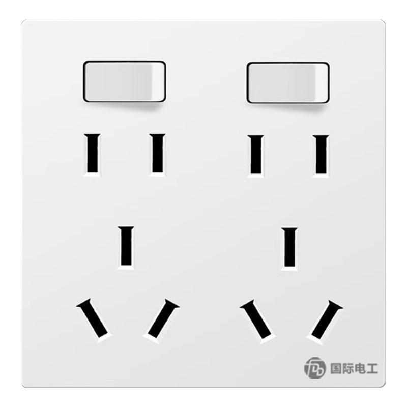 国际电工86型十孔插座带开关分控
