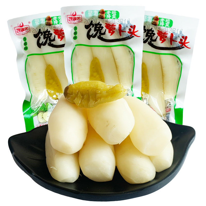 湘满天馋萝卜头泡椒山椒酸辣脆爽口开胃萝卜条下饭菜泡菜散称零食