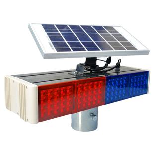 太阳能警示灯爆闪灯路口超亮红蓝信号灯夜间施工交通爆闪灯路障灯