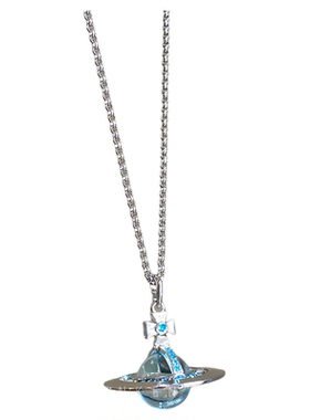 立体环绕土星吊坠项链女