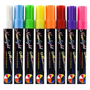 可擦led荧光板专用标记笔白板广告牌笔彩色记号笔玻璃板萤光笔黑色玻璃夜光小黑板银光笔电子发光笔细头颜色