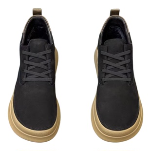 D.99男鞋冬季时尚百搭舒适保暖休闲皮鞋英伦风复古轻便歪头芒果鞋