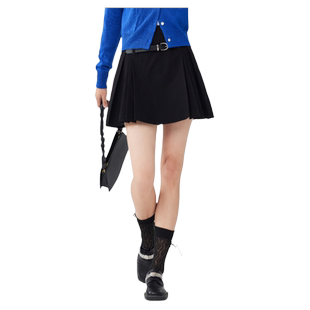 古木夕羊时尚显瘦百搭A字短裙女冬季气质减龄百褶裙子GS37017009