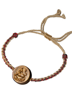 绿檀木雕十二生肖手绳