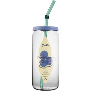 GOING HOME带盖吸管水杯高颜值女生夏季雪碧易拉罐耐高温玻璃杯子