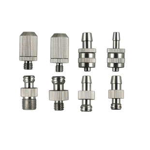304不锈钢点胶针头鲁尔转接头 M5M6M8M10卡套式1/2分牙针筒转接头