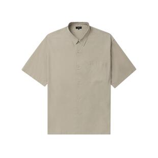 BEAMS男装纯色短袖衬衫2024夏季新款简约通勤宽松排扣上衣010164X