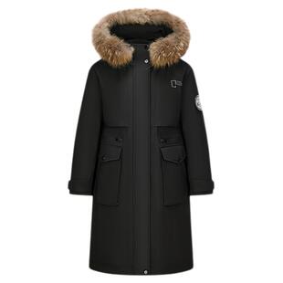 鹅绒|森马中国国家地理系列羽绒服女冬季发热长款90绒子三防防风