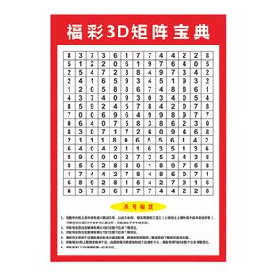 福彩3D矩阵宝典3D藏宝图海报和值跨度分区表彩票投注站背胶宣传画