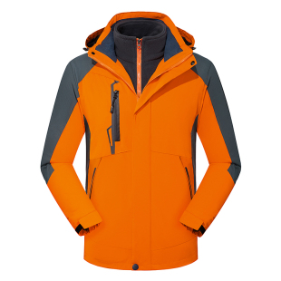 户外冲锋衣定制工作服印logo字校服三合一可拆卸定做冬外套工装男