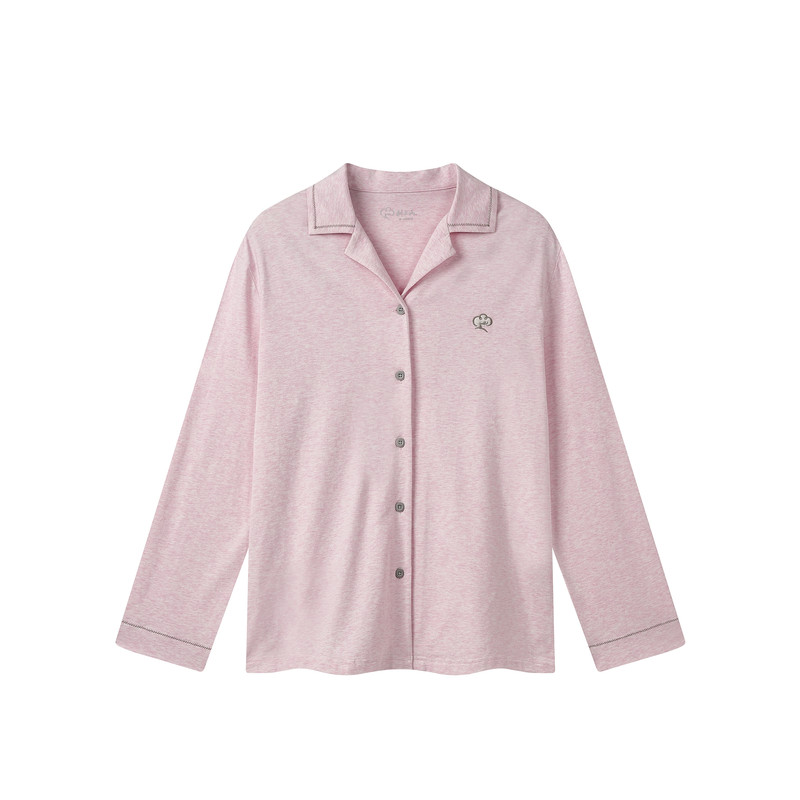 利工民女款呼吸棉开衫家居服套装