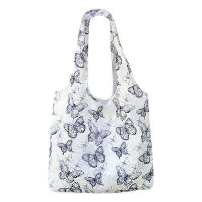 慵懒风小清新帆布包女单肩蝴蝶