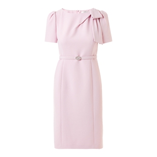 【吉娜同款】朗姿集团LIME莱茵蝴蝶结装饰小香风连衣裙25夏包臀裙