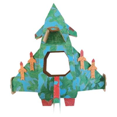儿童diy飞机幼儿园纸箱涂色歼20