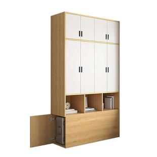 全实木床尾柜衣柜家用卧室床尾立柜小户型储物夹缝柜挂衣橱可定制