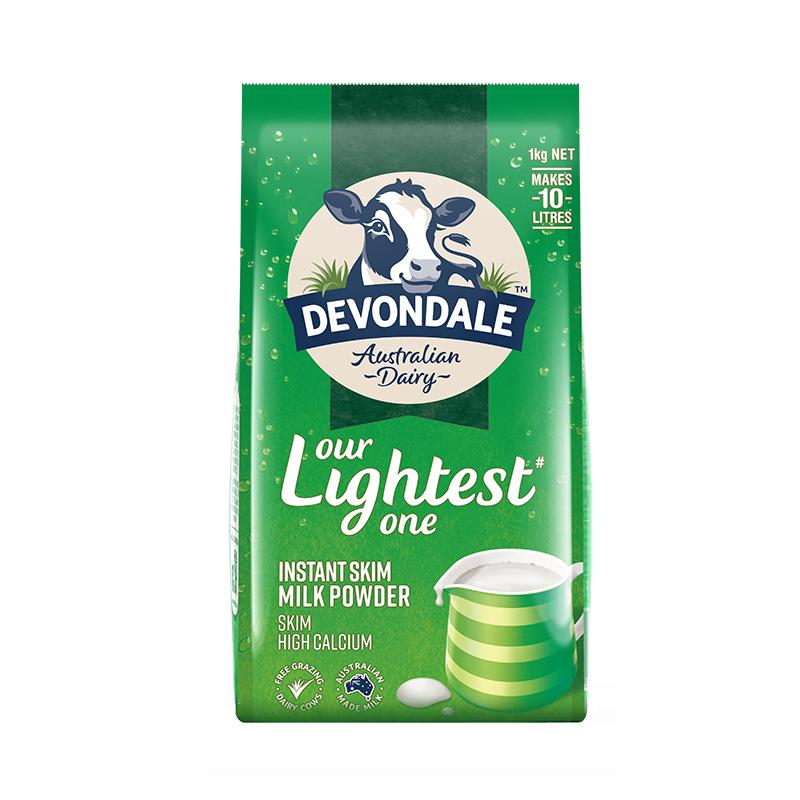 澳洲Devondale德运脱脂奶粉1kg袋装儿童成人青少年女士原装正品