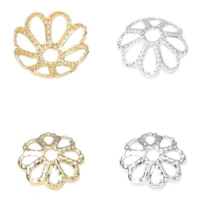 14K18K包金镂空花托保色diy配件