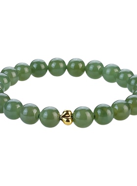 天然珠宝18k金和田玉晴水手串油润气质百搭送妈妈送老婆节日礼物