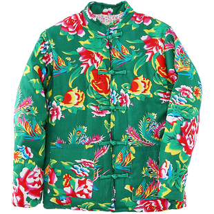 东北大花布丝棉棉衣棉袄男士网红冬加厚保暖棉服修身新郎情侣外套