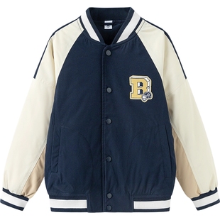巴拉巴拉男童羽绒服中大童宝宝韩版棒球服冬装新款儿童短款外套厚