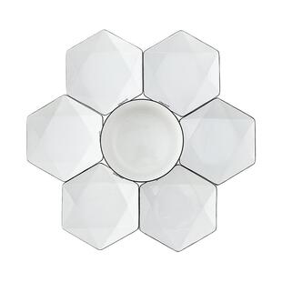 网红套装团圆拼盘餐具组合 长方桌陶瓷 盘子创意家用聚餐盘碗碟