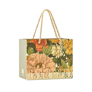 赋刻礼袋手提袋高级感插画小号大号桂花茶叶生日送礼伴手礼品纸袋