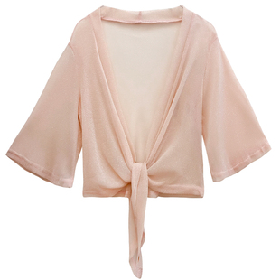 配吊带裙子外搭罩衫夏季女士大码胖MM薄短款外套防晒开衫百搭披肩