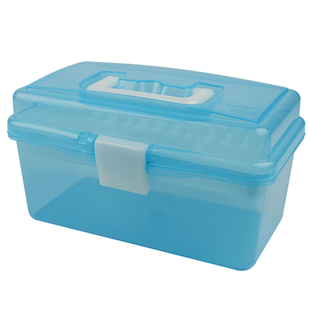 包邮 小号透明双层工具箱 素描铅笔盒 文具盒 美术画箱塑料收纳盒