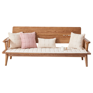 2025新款冬季保暖兔毛绒沙发垫实木红木沙发防滑海绵坐垫子可定制