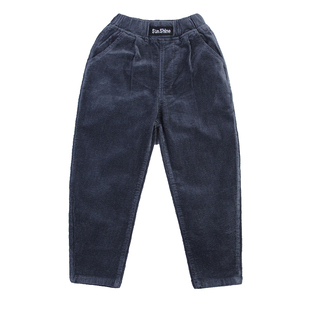 斯潘古尔男童灯芯绒长裤2025秋冬条绒时尚直筒中大童儿童休闲裤子