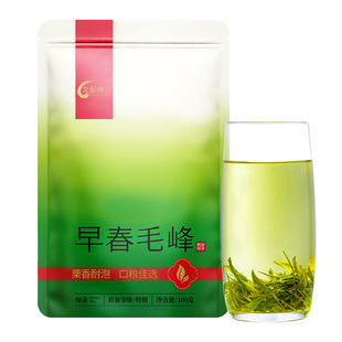 博宝早春毛峰明前高山绿茶特级浓香四川茶叶100g袋装