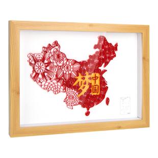 中国梦衍纸画A3画幅材料包线稿图套装幼儿园衍纸手工diy学生创意盘纸制作成品套装底稿工具手工衍纸艺术礼物