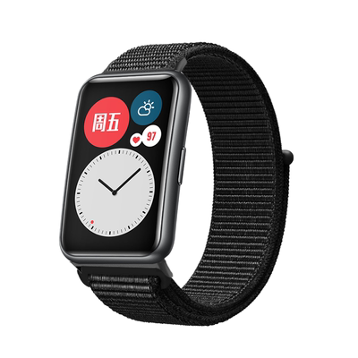 适用华为手表Watch FIT4pro雅致版尼龙回环3代FIT3表带时尚潮牌智能运动透气链FIT2手环腕带表链替换男女配件