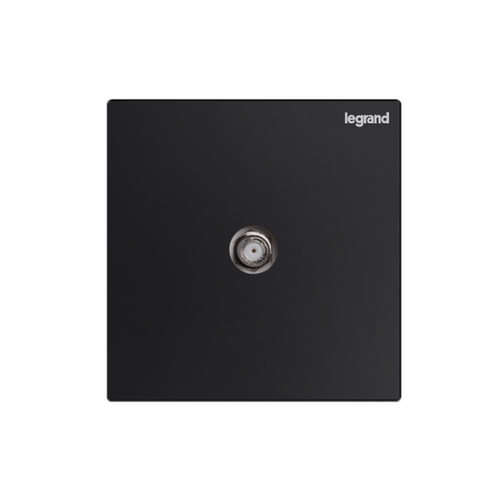 legrand罗格朗K8碳素黑F头宽频电视86型有线电视高保真TV插座面板