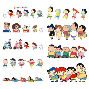 蜡笔小新镜子装饰贴纸卫生间镜面可爱贴画浴室玻璃门防水贴膜厨房